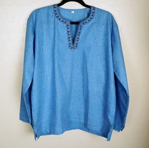 Blue Boho style top